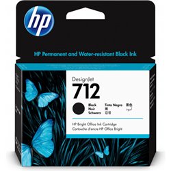 HP Cartucho de Tinta DesignJet 712 negro de 80 ml