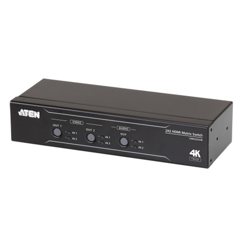 ATEN Switch de matriz HDMI 4K real 2 x 2 con desincrustador de audio