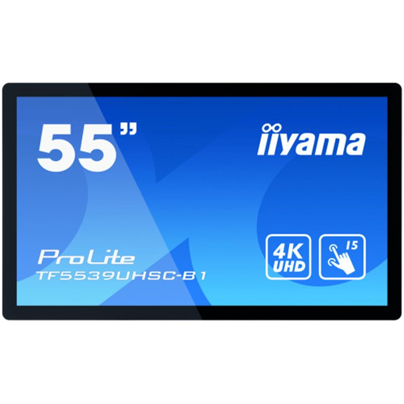 iiyama ProLite TF5539UHSC-B1AG monitor pantalla táctil 139,7 cm (55") 3840 x 2160 Pixeles Multi-touch Multi-usuario Negro