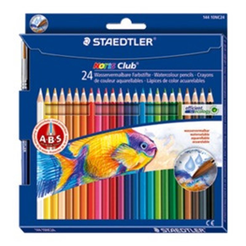 LÁPICES COLOR NORIS AQUARELL 144 10, ESTUCHE 24 PZAS STAEDTLER 144 10NC24