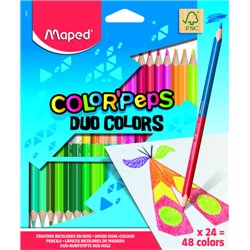 ESTUCHE 24 LÁPICES DE COLORES COLOR'PEPS DUO. BICOLOR MAPED 829602FC