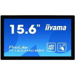 iiyama ProLite TF1634MC-B8X monitor pantalla táctil 39,6 cm (15.6") 1920 x 1080 Pixeles Multi-touch Multi-usuario Negro