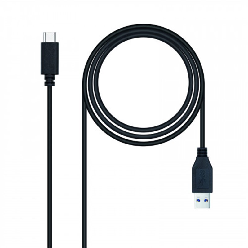 Nanocable 3.1 Gen2 10Gbps 3A, tipo USB-C/M-A/M, negro, 1.5 m