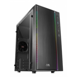 MARS GAMING MCM BLACK MICRO-ATX CASE, COMPACT, WINDOW, 16 MODES A-RGB, 1X 8CM FAN