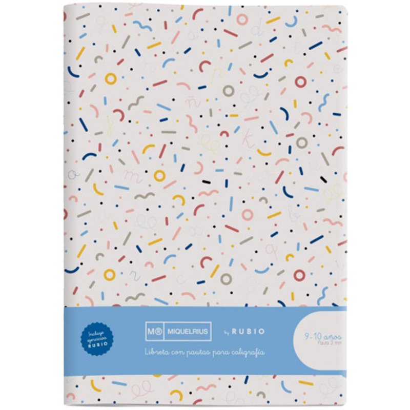 CUADERNO GRAPADO A4 50HOJAS PAUTA 3MM MR CON EJERCICIOS RUBIO MIQUELRIUS 8145.