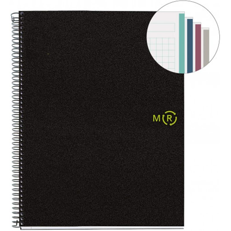 CUADERNO 100% RECICLADO NB-4 A4 120HOJAS TAPAS POLIPROPILENO MIQUELRIUS 6038