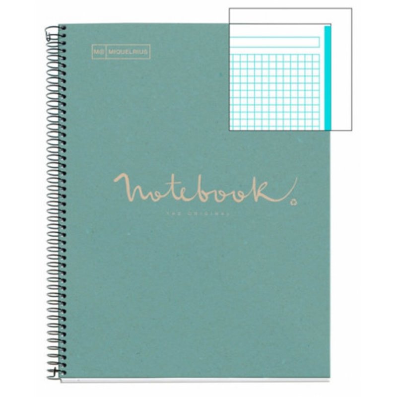 CUADERNO 100% RECICLADO NB-1 A4 80HOJAS ECOAZUL EMOTIONS MIQUELRIUS 6092