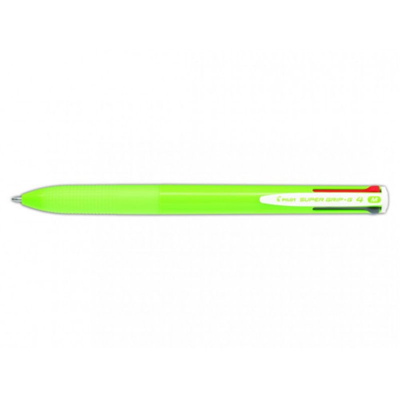 BOLIGRAFO SUPERGRIP G - 4 COLORES - CUERPO COLOR- VERDE LIMA PILOT BPKGG-35M-LG