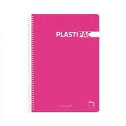 CUADERNO PLASTIPAC 90 GRS. TAPA POLIPROPILENO 4º 80 HOJAS LISO CON MARGEN SURTIDO PACSA 16573