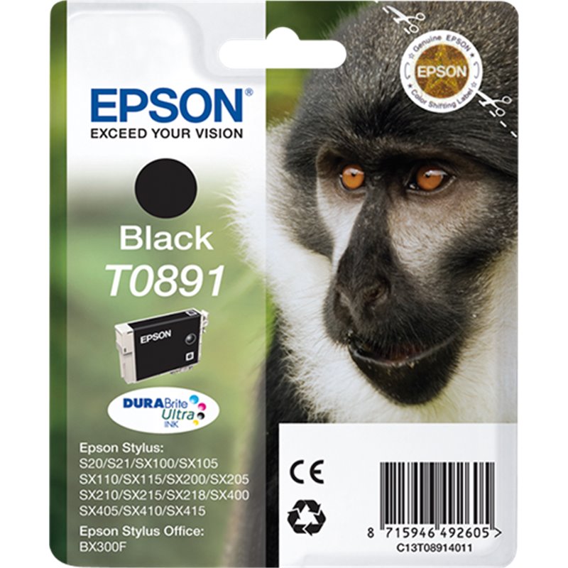 EPSON TINTA (C13T08914011) NEGRO STYLUS S20/X205