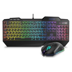 KROM PACK GAMING KRUSHER. TECLADO SEMI-MECANICO + RATON. RGB. NEGRO