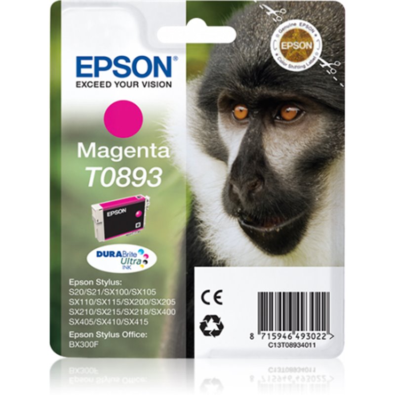 Epson Monkey Cartucho T0893 magenta (etiqueta RF)