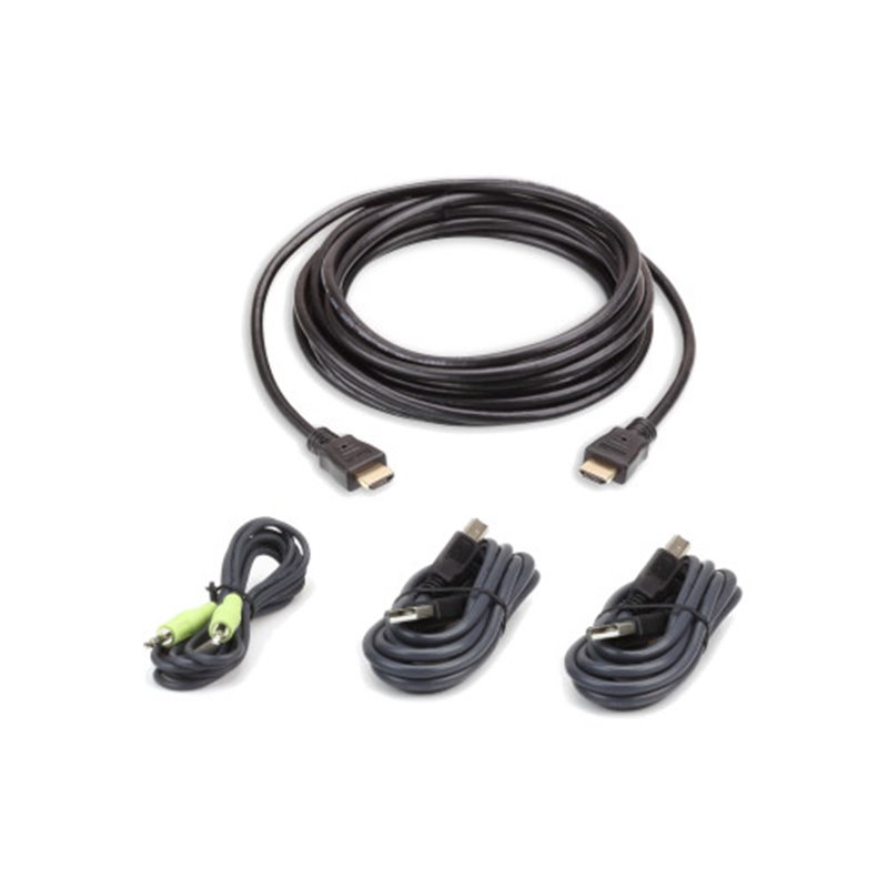 Aten 2L-7D03UHX4 cable para video, teclado y ratón (kvm) 3 m Negro