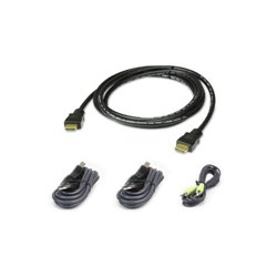 Aten 2L-7D02UHX4 cable para video, teclado y ratón (kvm) 1,8 m Negro