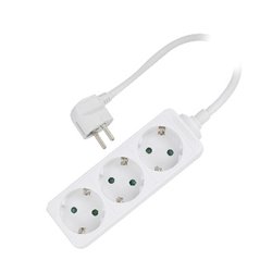 Ewent EW3958 base múltiple 1,5 m 3 salidas AC Interior Blanco