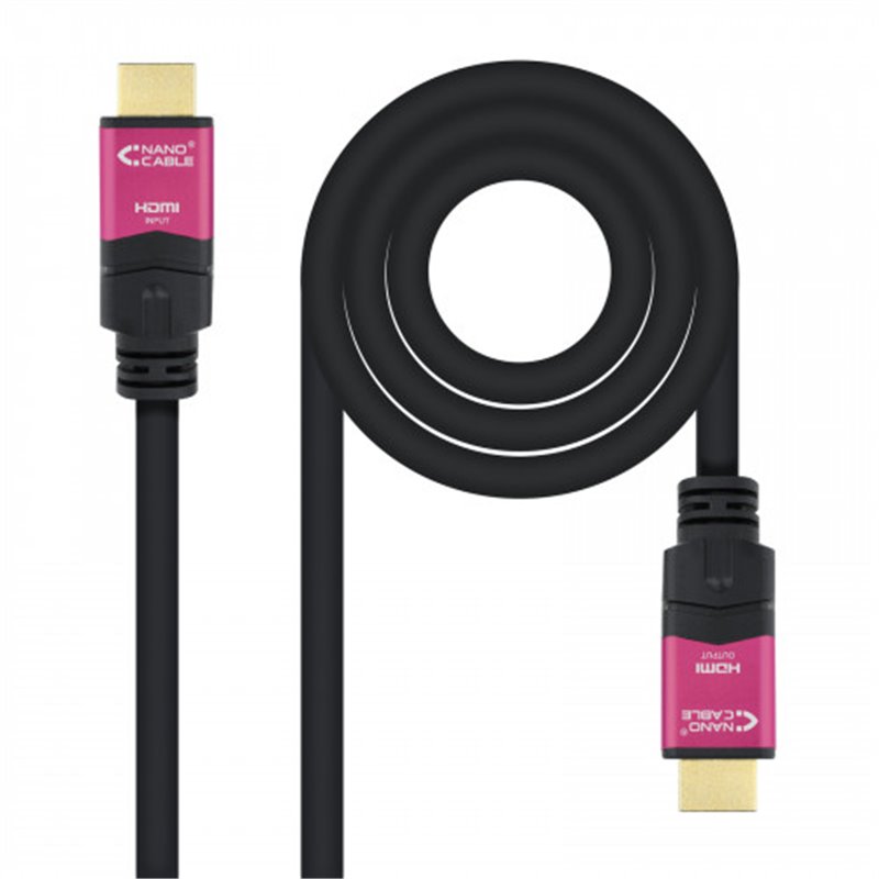 Nanocable 10.15.3720 cable HDMI 20 m HDMI tipo A (Estándar) Negro, Rosa