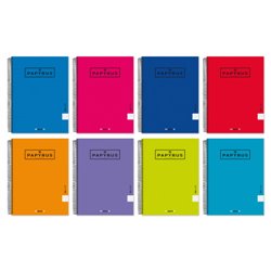 CUADERNO TAPA CARTON FORRADA EXTRADURA UNICOLOR5 A4+ 120 HOJAS 90GR. 5X5 COLORES SURTIDOS PAPYRUS 88463199