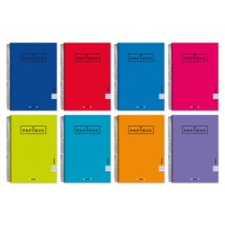 CUADERNO TAPA CARTON FORRADA EXTRADURA UNICLASIC 4º 80 HOJAS 90GR. 4X4 COLORES SURTIDOS PAPYRUS 88453099