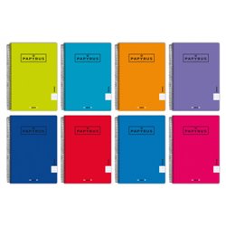 CUADERNO TAPA POLIPROPILENO EXTRADURA UNICLASIC FOLIO 80 HOJAS 90GR. 4X4 COLORES SURTIDOS PAPYRUS 88442099