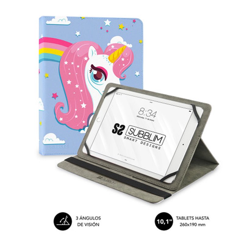 SUBBLIM Funda Tablet Universal TRENDY CASE UNICORN 10.1"