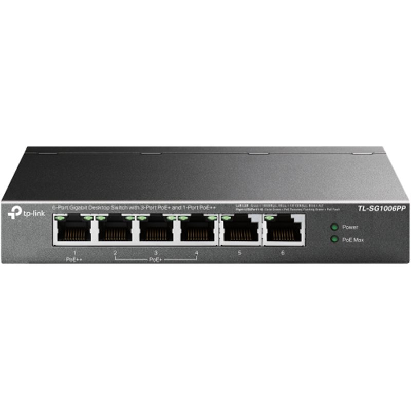 TP-Link TL-SG1006PP switch No administrado Gigabit Ethernet (10/100/1000) Energía sobre Ethernet (PoE) Gris