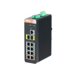 DAHUA - DH-PFS4210-8GT-DP-V2 - SWITCH INDUSTRIAL 8 PUERTOS GIGABIT POE + 2 UPLINK GIGABIT SFP MANEJABLE LAYER2