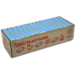 CAJA 15 PASTILLAS PLASTILINA 350 G - AZUL CLARO JOVI 7212