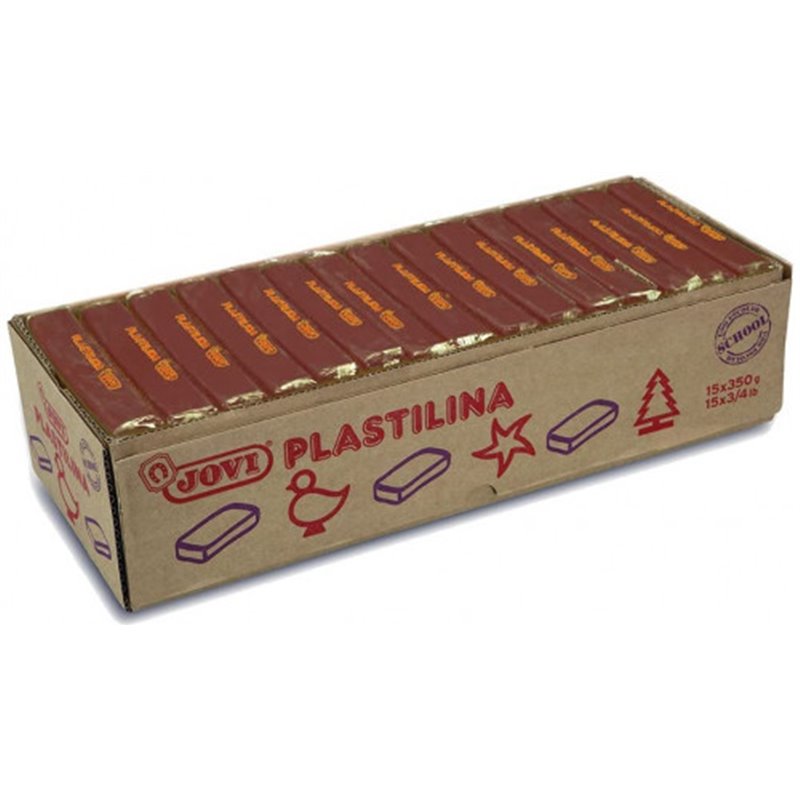 CAJA 15 PASTILLAS PLASTILINA 350 G - MARRÓN JOVI 7209