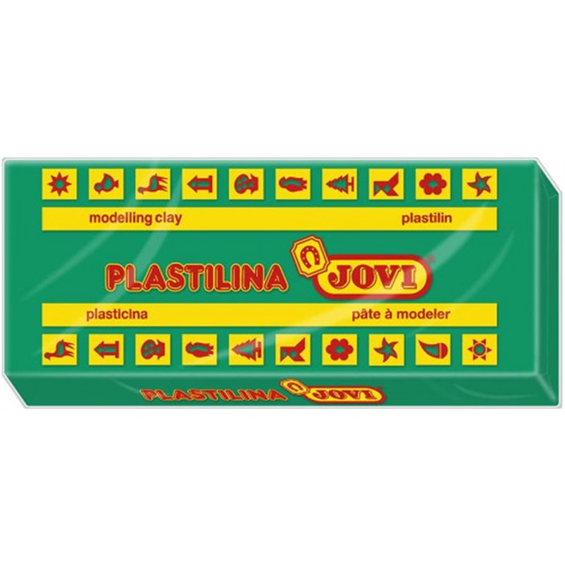 CAJA 15 PASTILLAS PLASTILINA 150 G - VERDE OSCURO JOVI 7111