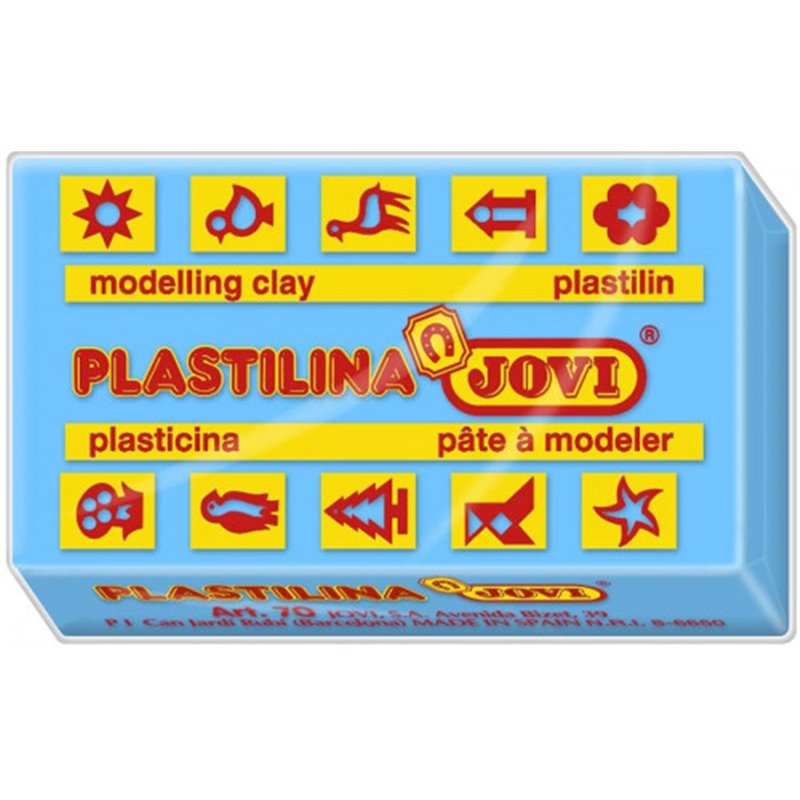 CAJA 30 PASTILLAS PLASTILINA 50 G - AZUL CLARO JOVI 7012