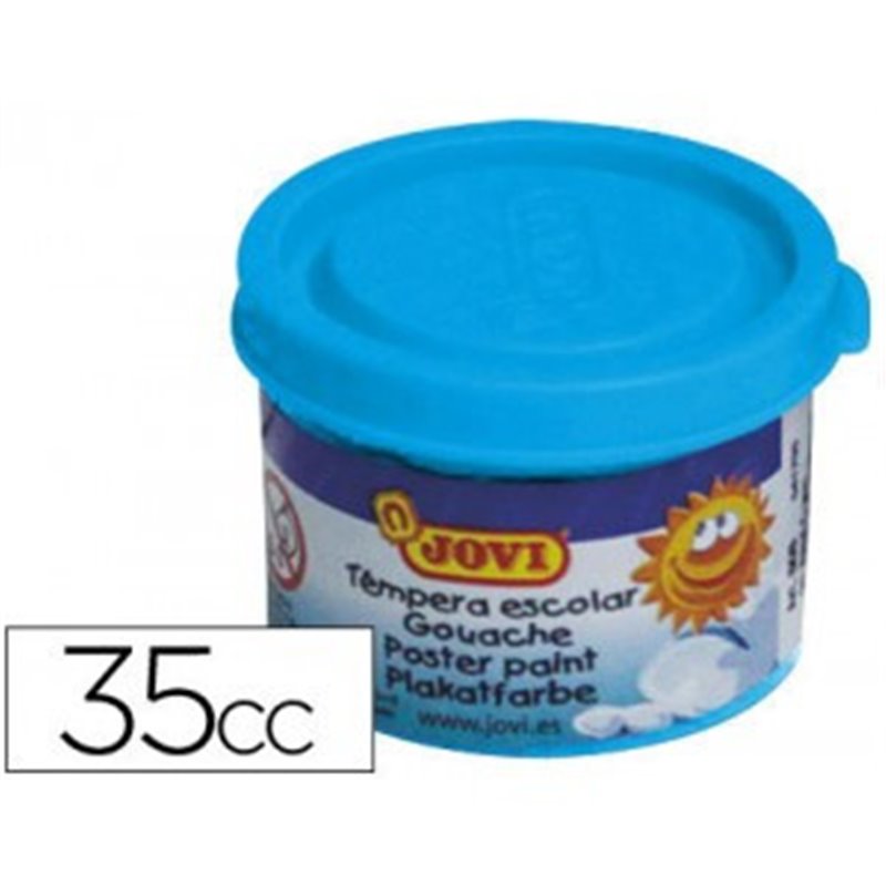 ESTUCHE TÉMPERA ESCOLAR 5 BOTES 35 ML - AZUL CYAN JOVI 50321