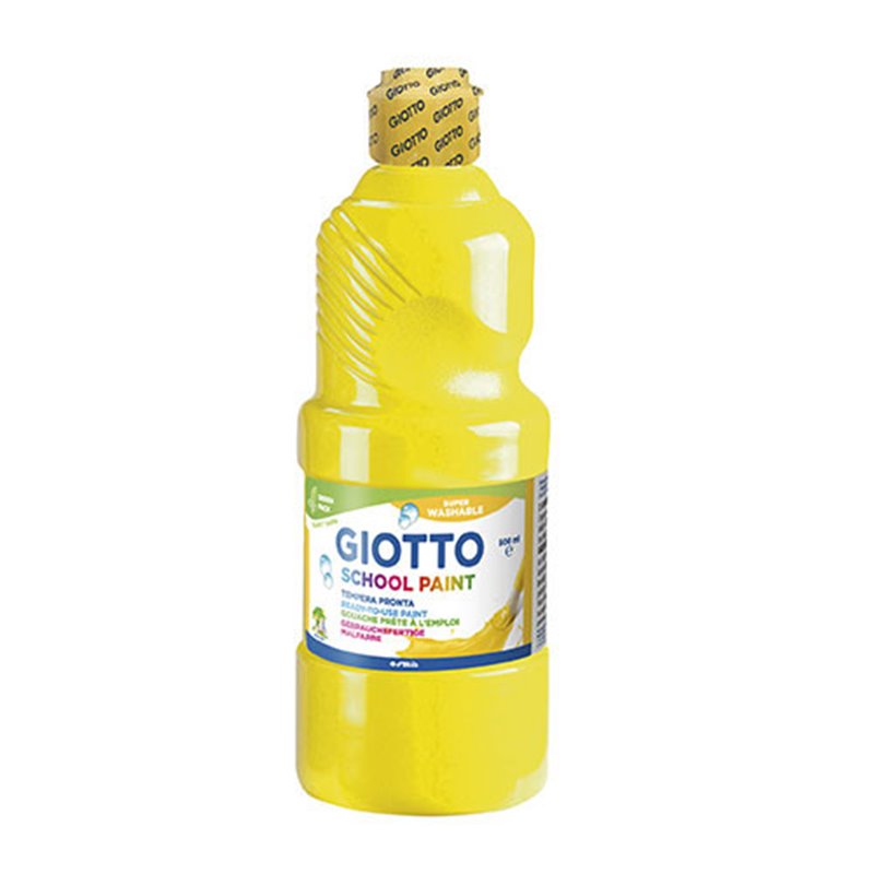 BOTELLA TÉMPERA LAVABLE AMARILLA 500ML GIOTTO F535302