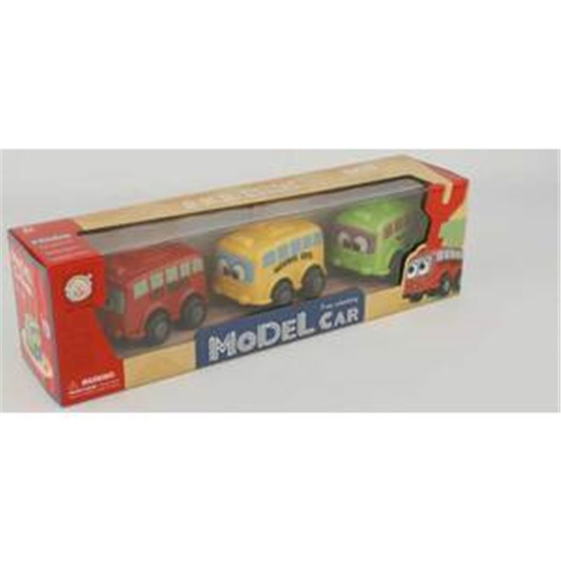 AUTOBUSES FRICCION COLORES SET 3 PZ