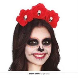 DIADEMA FLORES ROJAS C/CALAVERAS