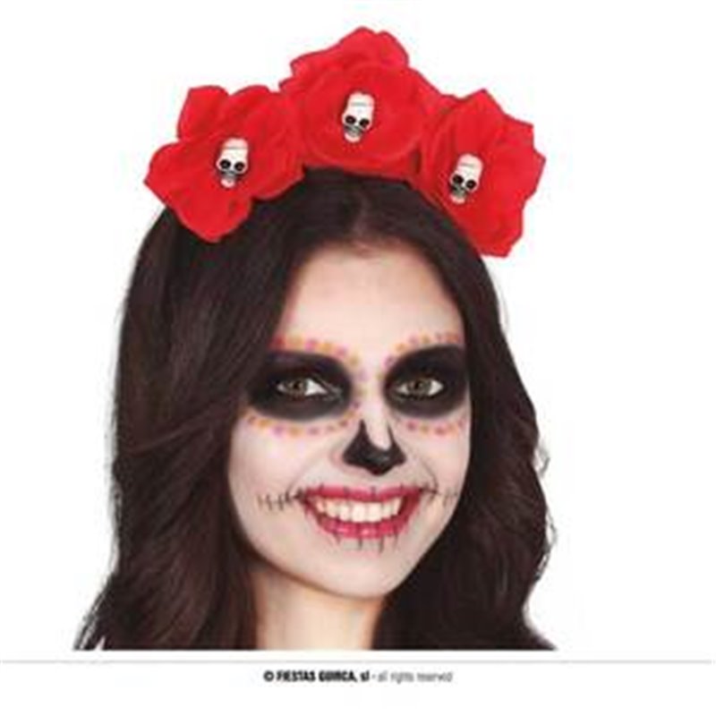 DIADEMA FLORES ROJAS C/CALAVERAS