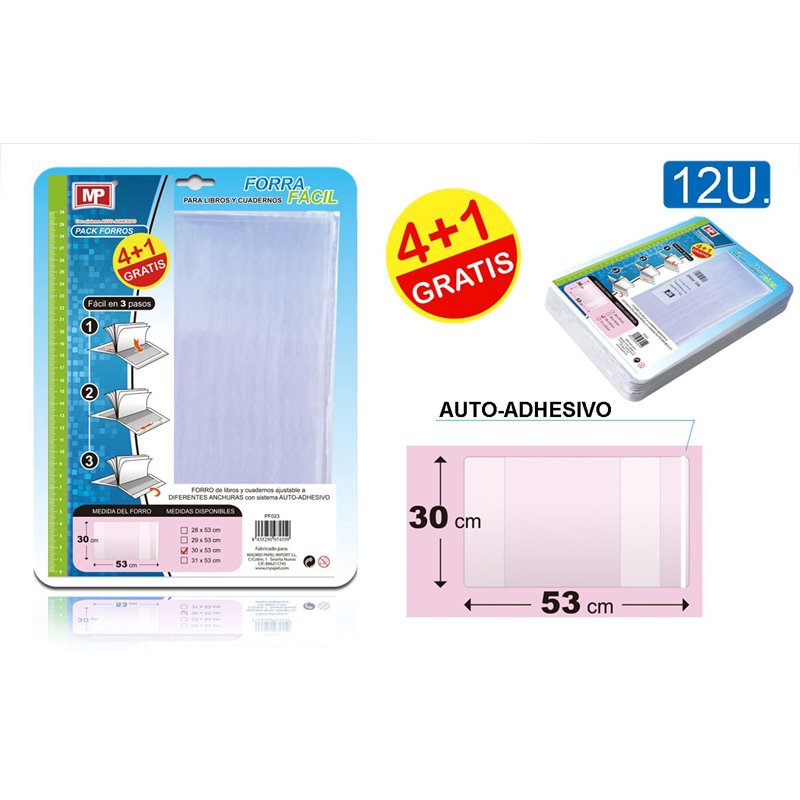 FORRO AJUSTABLE  LIBROS  30x53 cm  - 5 UND