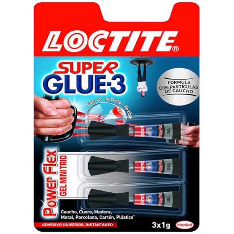 ADHESIVO INSTANTANEO SUPER GLUE-3X1GR. MONODOSIS POWER GEL LOCTITE 2640066