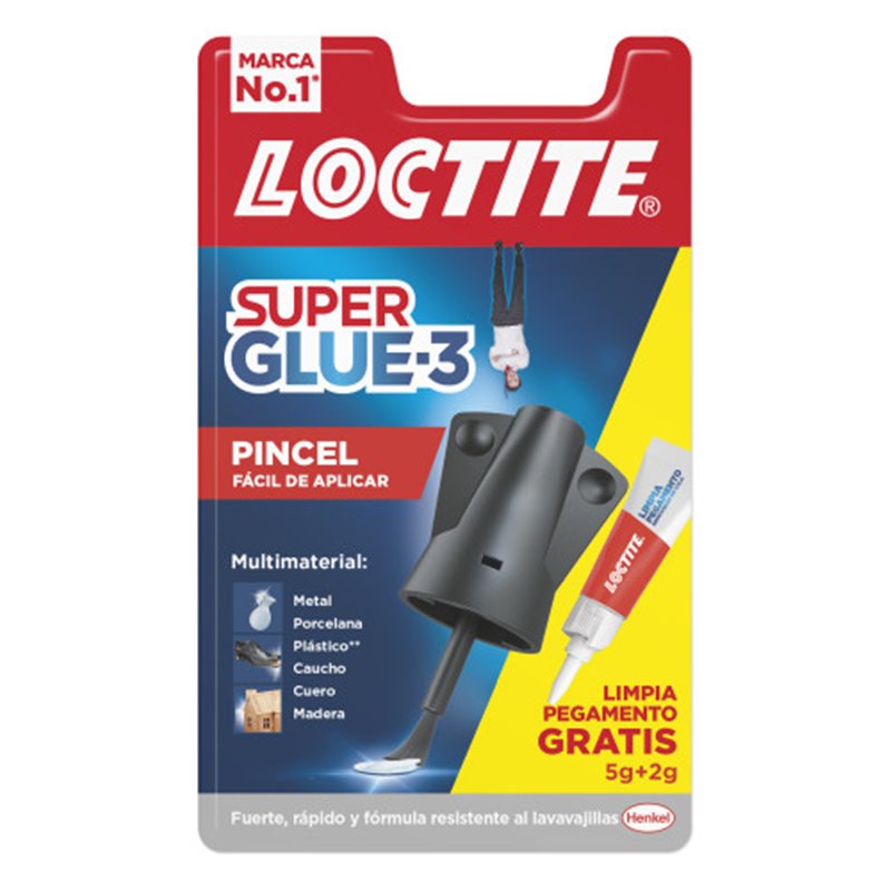 ADHESIVO INSTANTANEO SUPER GLUE-3 5GR. BRUSH + LIMPIA PEGAMENTO GRATIS LOCTITE 2600307