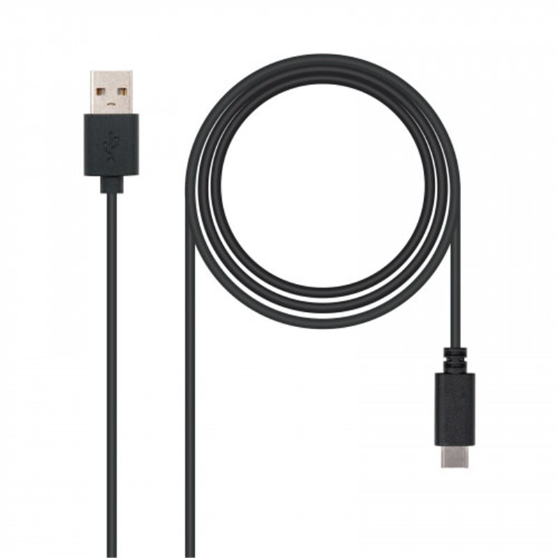 NANOCABLE CABLE USB 2.0. TIPO USB-C/M - A/M. NEGRO 1M