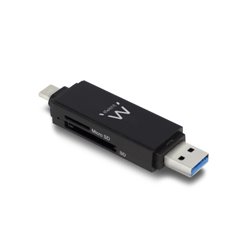 Ewent EW1075 lector de tarjeta USB 3.2 Gen 1 (3.1 Gen 1) Type-A/Type-C Negro