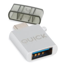 Quick Media QMACUSB cambiador de género para cable USB-C USB-A Blanco