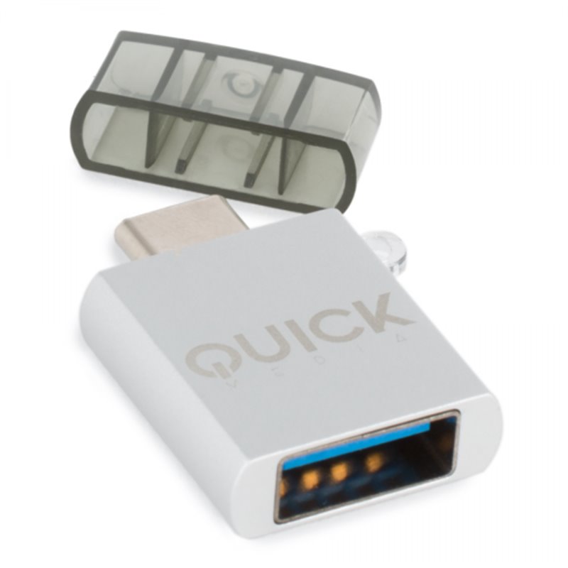 Quick Media QMACUSB cambiador de género para cable USB-C USB-A Blanco