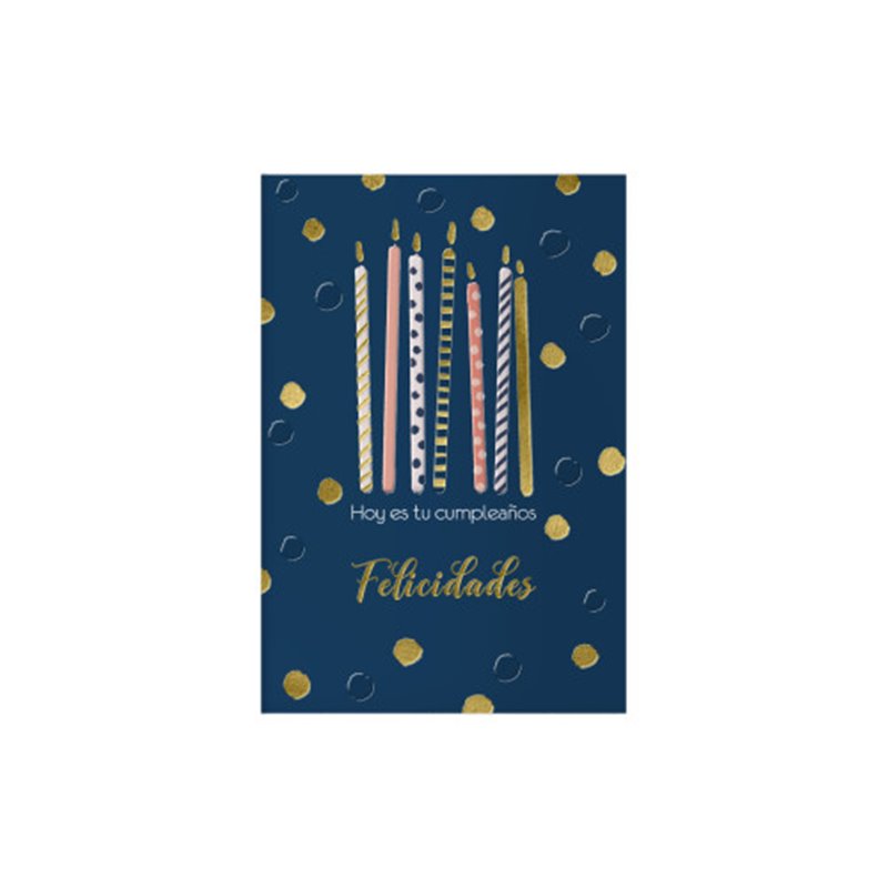 PACK 6 TARJETAS DE FELICITACIÓN CUMPLEAÑOS - TAMAÑO 11,5 X 17 CM - MODELO VELAS DOHE 70068