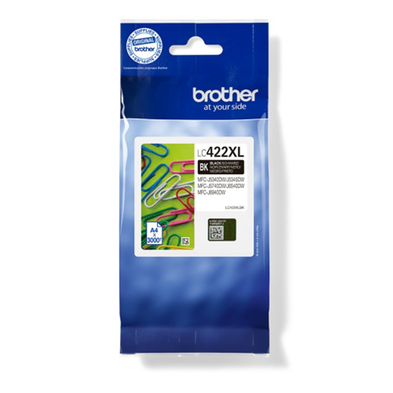 Brother LC-422XLBK cartucho de tinta 1 pieza(s) Original Alto rendimiento (XL) Negro