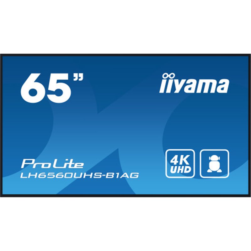 iiyama PROLITE Pizarra de caballete digital 165,1 cm (65") LED Wifi 500 cd / m² 4K Ultra HD Negro Procesador incorporado Android