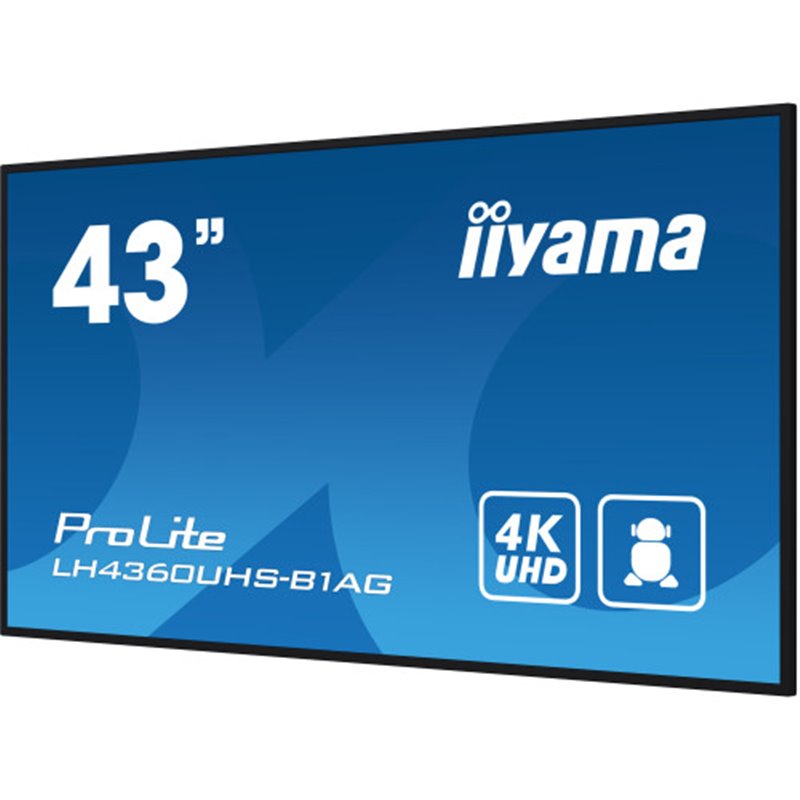 iiyama PROLITE Pizarra de caballete digital 108 cm (42.5") LED Wifi 500 cd / m² 4K Ultra HD Negro Procesador incorporado Android