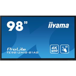 iiyama PROLITE Pizarra de caballete digital 2,49 m (98") LED Wifi 400 cd / m² 4K Ultra HD Negro Pantalla táctil Procesador incor