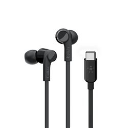 Belkin ROCKSTAR Auriculares Alámbrico Dentro de oído Llamadas/Música USB Tipo C Negro