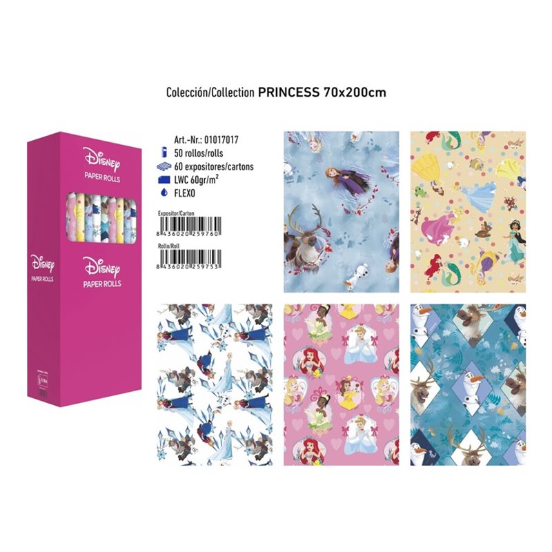 ROLLO PAPEL REGALO PRINCESAS DISNEY