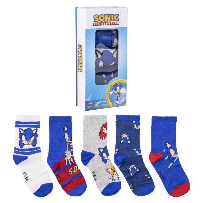 Blister 5 calcetines Sonic the Hedgehog